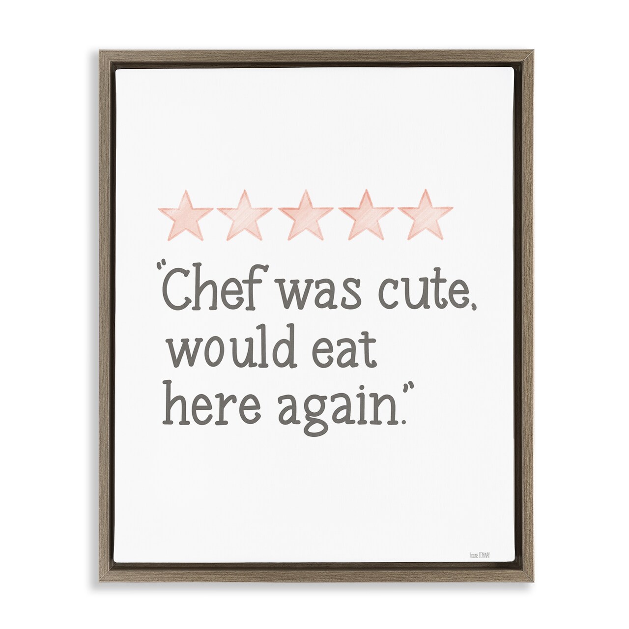 Stupell Industries Cute Chef Funny Rating Floater Framed Canvas Wall Art Design by House Fenway